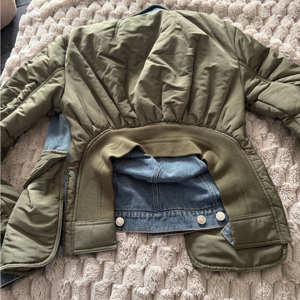 Denim and Olive Green Jacket - Picture 7 of 7